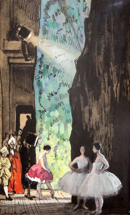 § Dame Laura Knight (1877-1970) Backstage 11 x 7in.